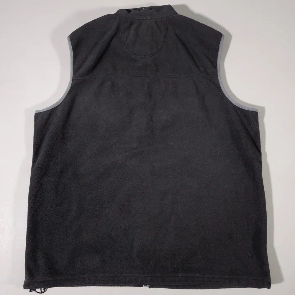 L.L. Bean Fleece Vest‎ Mens XL Tall Black Polartec Windbloc Full Zip Outdoor
